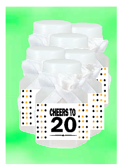 20th Birthday - Anniversary Party Favor Mini Bubbles with Wand -12pack