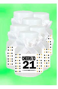 21st Birthday - Anniversary Party Favor Mini Bubbles with Wand -12pack