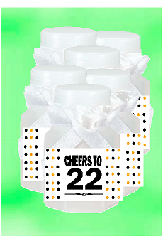 22nd Birthday - Anniversary Party Favor Mini Bubbles with Wand -12pack