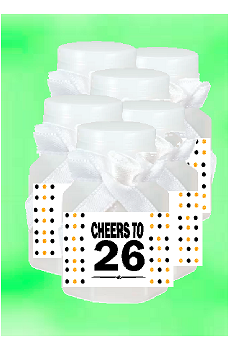 26th Birthday - Anniversary Party Favor Mini Bubbles with Wand -12pack