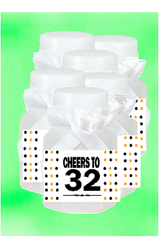 32nd Birthday - Anniversary Party Favor Mini Bubbles with Wand -12pack