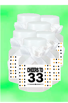 33rd Birthday - Anniversary Party Favor Mini Bubbles with Wand -12pack
