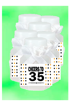 35th Birthday - Anniversary Party Favor Mini Bubbles with Wand -12pack