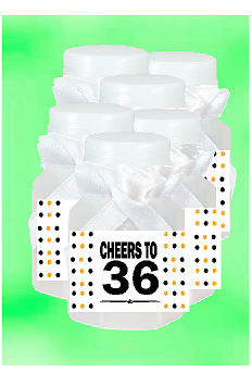 36th Birthday - Anniversary Party Favor Mini Bubbles with Wand -12pack
