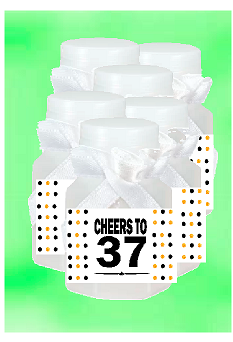 37th Birthday - Anniversary Party Favor Mini Bubbles with Wand -12pack