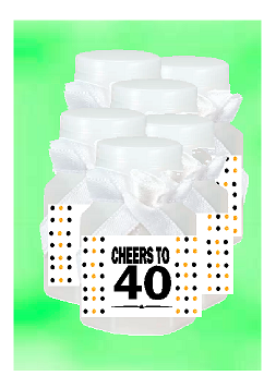 40th Birthday - Anniversary Party Favor Mini Bubbles with Wand -12pack