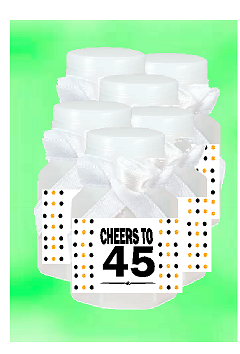 45th Birthday - Anniversary Party Favor Mini Bubbles with Wand -12pack