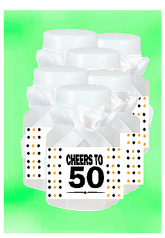 50th Birthday - Anniversary Party Favor Mini Bubbles with Wand -12pack
