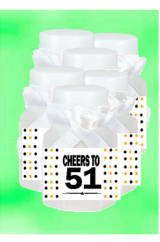 51st Birthday - Anniversary Party Favor Mini Bubbles with Wand -12pack