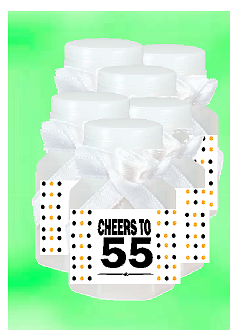 55th Birthday - Anniversary Party Favor Mini Bubbles with Wand -12pack
