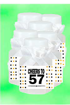 57th Birthday - Anniversary Party Favor Mini Bubbles with Wand -12pack