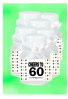 60th Birthday - Anniversary Party Favor Mini Bubbles with Wand -12pack