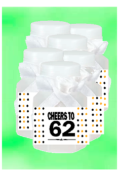 62nd Birthday - Anniversary Party Favor Mini Bubbles with Wand -12pack