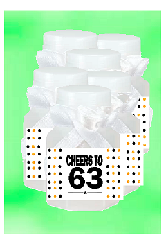 63rd Birthday - Anniversary Party Favor Mini Bubbles with Wand -12pack
