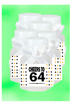 64th Birthday - Anniversary Party Favor Mini Bubbles with Wand -12pack
