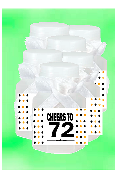 72nd Birthday - Anniversary Party Favor Mini Bubbles with Wand -12pack