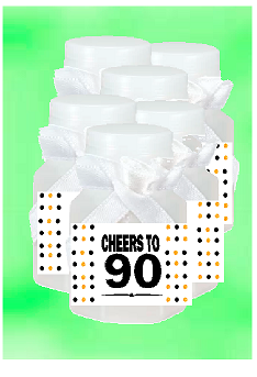 90th Birthday - Anniversary Party Favor Mini Bubbles with Wand -12pack