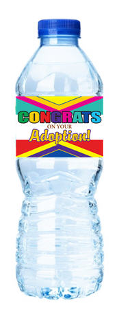 Congrats on Adoption-Personalized Water Bottle Labels-12pack