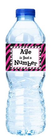 Age is just a Number-Personalized Water Bottle Labels-12pack