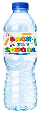 Back to Shool! Personalized Water Bottle Labels-12pack