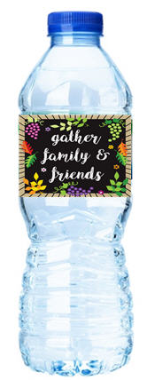Gather Family&Friends-Personalized Water Bottle Labels-12pack