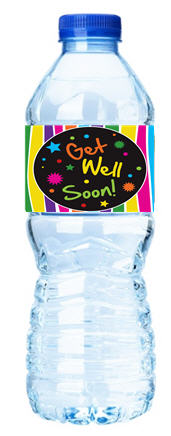 Bright Get Well Soon-Personalized Water Bottle Labels-12pack