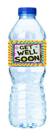 Get Well Soon-Purple Star-Personalized Water Bottle Labels-12pack