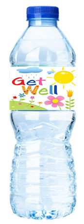 Get Well-Flowers&Sun-Personalized Water Bottle Labels-12pack