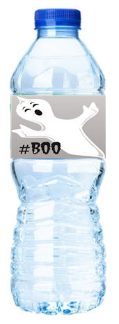 #BOO Ghost Scare Halloween Water Bottle Labels-12pack