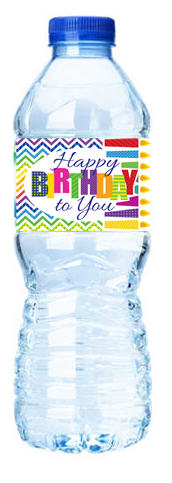 Happy Birthday to You-Chevron-Personalized Water Bottle Labels-12pack