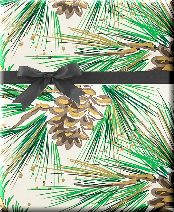 Woodland Pine Combs Gift Wrapping Paper 15ft