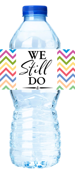 15ct We Still Do Rainbow Table Decoration Water Bottle Labels - Stickers