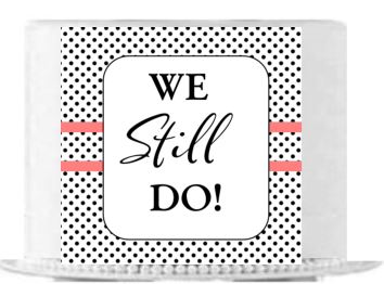 We Still Do Side Stripes 6x6 Edible Photo Images Cake Decoration -Peach