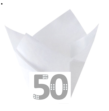 50th Birthday Grey Trend Tulip Baking Cup Liners - 12pack