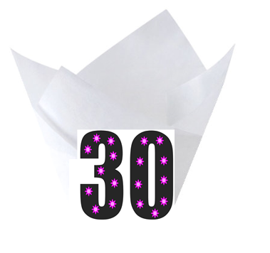 30th Birthday Tulip Baking Cup Liners - 12pack