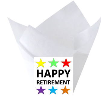 Happy Retirement Tulip Baking Cup Liners - 12pack