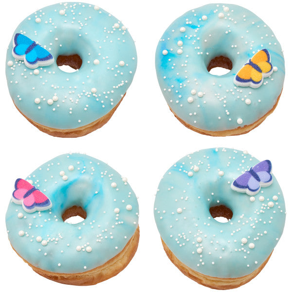 Pastel Cute Butterfly Edible Dessert Toppers Cake Cupcake Sugar Icing Decorations -12ct
