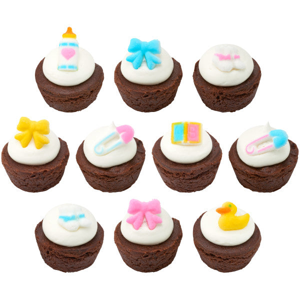 Deluxe Baby Assortment Edible Cake Cupcake Sugar Decorations -24ct