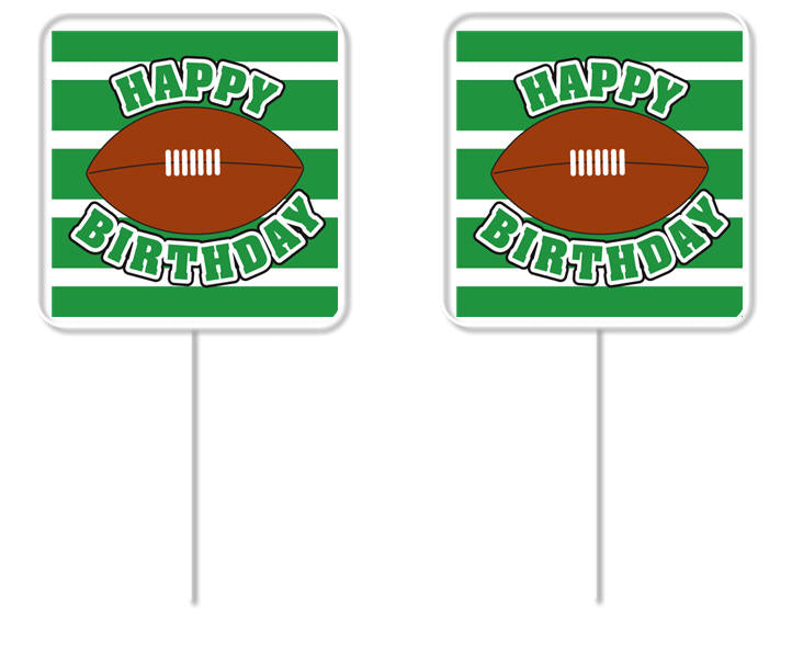 Happy Birthday Football Cupcake Appetizer Food Picks -12pack