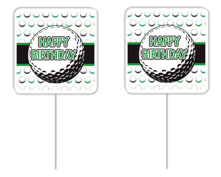 Happy Birthday Golf Cupcake Picks – 12 Pack – CakeSupplyShop