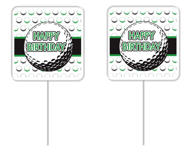 Happy Birthday Golf Cupcake Appetizer Food Picks -12pack