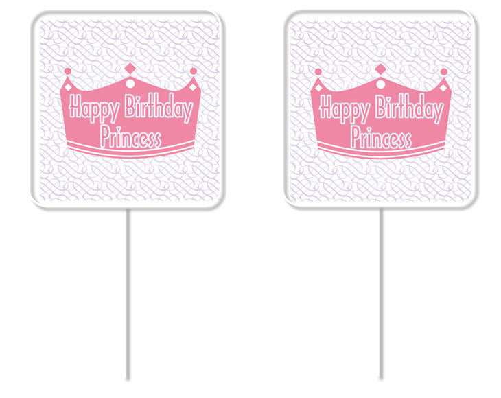 Happy Birthday Princess Cupcake Appetizer Food Picks -12pack