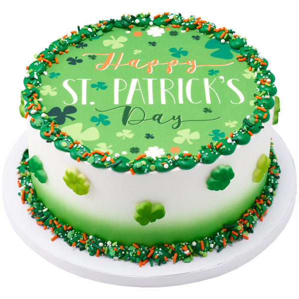 Small Shamrock Edible Dessert Toppers  Cake Cupcake Sugar Icing Decorations -12ct