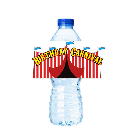 Birthday Carnival Personalized Party Decoration Water Bottle Label Stickers