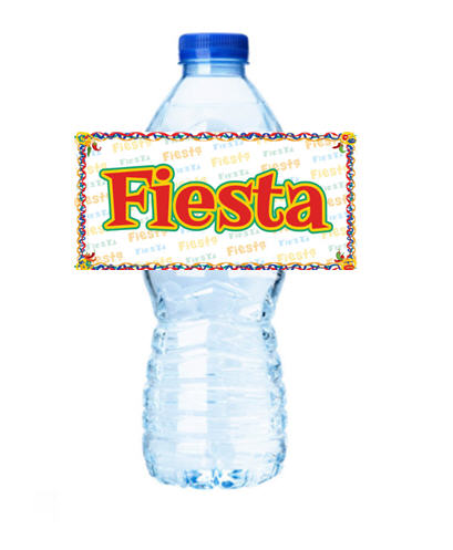 Fiesta Personalized Party Decoration Water Bottle Label Stickers