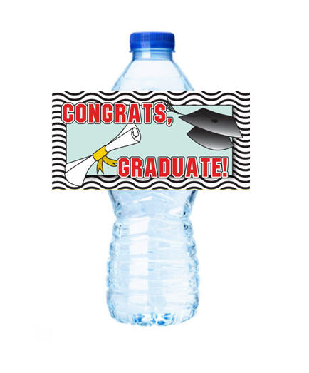 Congrats Graduate! Personalized Party Decoration Water Bottle Label Stickers