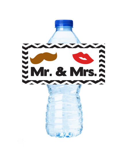 Mr. & Mrs. Personalized Party Decoration Water Bottle Label Stickers