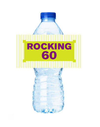 Rocking 60 Personalized Party Decoration Water Bottle Label Stickers