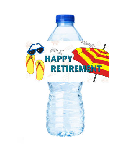 Happy Retirement Personalized Party Decoration Water Bottle Label Stickers